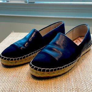 Sam Edelman Black leather with canvas toe espadrille